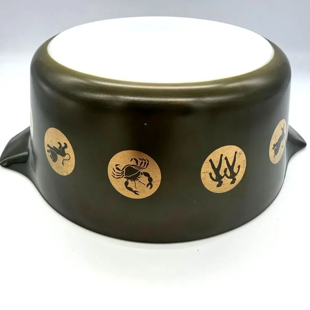 Vintage MCM 1961 Rare PYREX Promo Zodiac Green Casserole Dish No. 475 - B & Lid